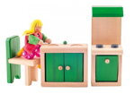 Woody 90611 Nábytok do domčeka Kuchyňa s jedálňou, 4, hračka pre deti