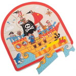 Bigjigs Toys Drevené viacvrstvové puzzle Pirátska loď, 1, hračky pre deti