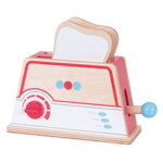 Bigjigs Toys Drevený toaster s bodkami, 3, hračky pre deti