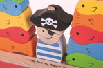 Bigjigs Toys Nasadzovacie kocky Pirátska loď, 1, hračky pre deti