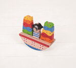 Bigjigs Toys Nasadzovacie kocky Pirátska loď, 2, hračky pre deti