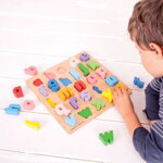 Bigjigs Toys Vkladacie puzzle - Abeceda, malé písmená, 2, hračky pre deti