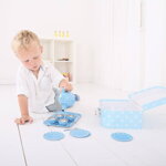 Bigjigs Toys Modrý bodkovaný čajový set, 3, hračky pre deti