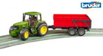 Bruder 2057 Traktor John Deere s vlekom, 4 hračky pre deti