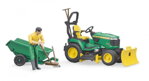 Bruder 62104 Bworld traktor John Deere s prívesom a záhradníkom, 5 hračky pre deti