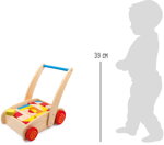 Small Foot 2695 Chodítko drevené kocky vo vozíku, 8884 hračky pre deti