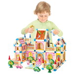 Bino Drevená stavebnica Veľký zámok 268 ks, 15 hračky pre deti