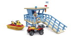 Bruder 62780 Veža pobrežnej hliadky so štvorkolkou, skútrom a plavčíkom, 4 hračky pre deti