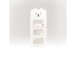 Montessori Multifunkčná učiaca veža Medveď, biela, 4 hračky pre deti