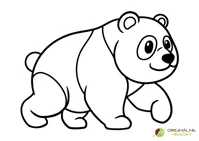 Panda - omaľovanka na vytlačenie