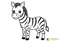 Zebra - omaľovanka na vytlačenie