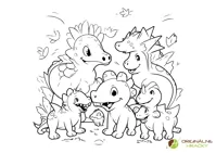 Dinosauria rodina - omaľovanka pre deti