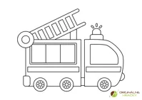 Hasičské auto - omaľovanka pre deti