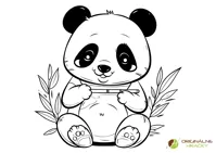 Panda - omaľovanka pre deti