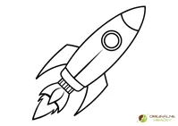 Raketa - omaľovanka pre deti