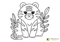 Tiger - omaľovanka pre deti