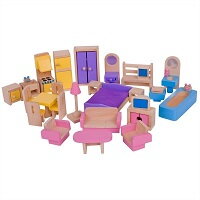 Drevený nábytok do detského domčeka pre bábiky a barbie