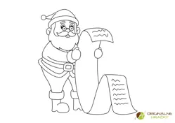 Omaľovánka na vytlačenie Santa Klaus číta