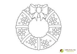 Omaľovánka na vytlačenie Vianočný veniec