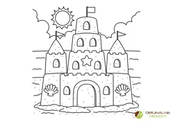 Omaľovánka pre deti Hrad z piesku