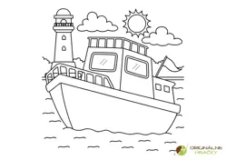 Omaľovánka pre deti Jachta