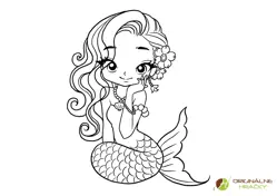 Omaľovánka pre deti Krásna morská panna