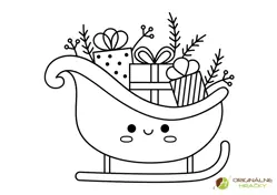 Omaľovánka pre deti Sane s darčekmi