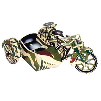Woodcraft Drevené 3D puzzle Motorka trojkolka farebná PC124