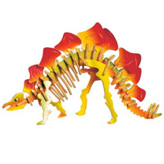 Woodcraft Drevené 3D puzzle Malý Stegosaurus farebný JC016