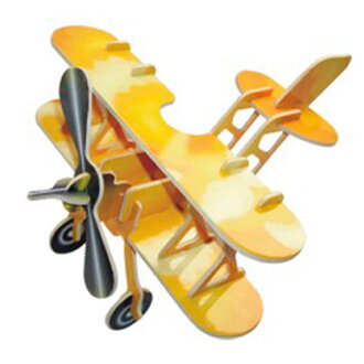 Woodcraft Drevené 3D puzzle Lietadlo Dvojplošník farebný 2 PC002