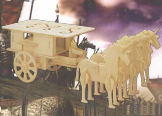 Woodcraft Drevené 3D puzzle Povoz GP096