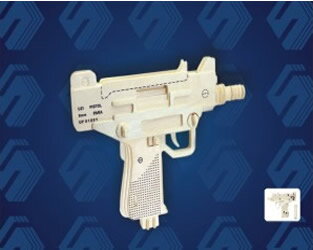 Woodcraft Drevené 3D puzzle Pištoľ UZI P118
