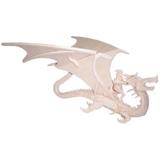 Woodcraft Drevené 3D puzzle Drak a rytier M042