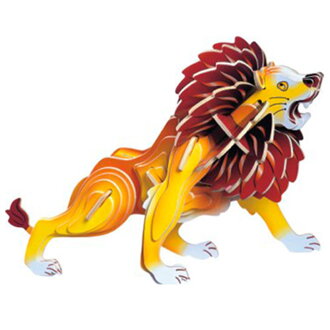 Woodcraft Drevené 3D puzzle Malý lev farebný MC028