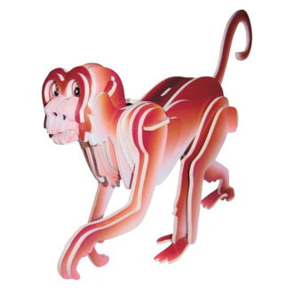 Woodcraft Drevené 3D puzzle Opica farebná MC009