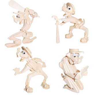 Woodcraft Drevené 3D puzzle Psy 4 kusy K003