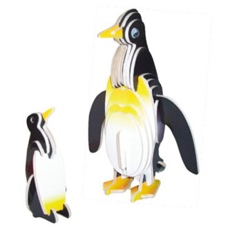 Woodcraft Drevené 3D puzzle Tučniaky farebné MC030