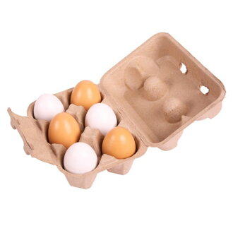 Bigjigs Toys Drevené vajíčka v kartóne 6 ks