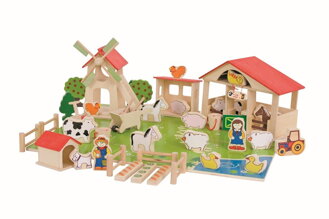 Bigjigs Toys Veľká drevená farma