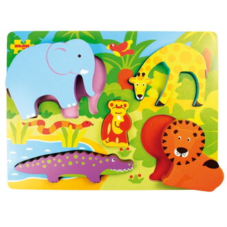 Bigjigs Toys Drevené vkladacie puzzle Safari
