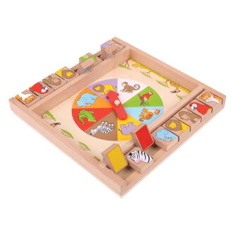 Bigjigs Toys Drevená hra - Ruleta so zvieratkami