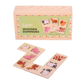 Bigjigs Toys Drevené domino - Farma