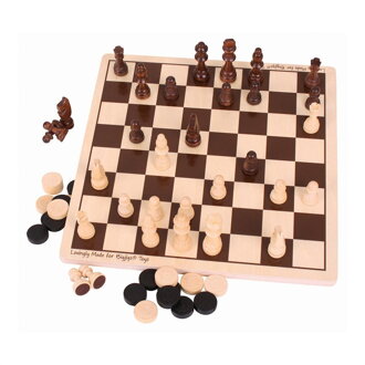Bigjigs Toys Drevený šach a dáma