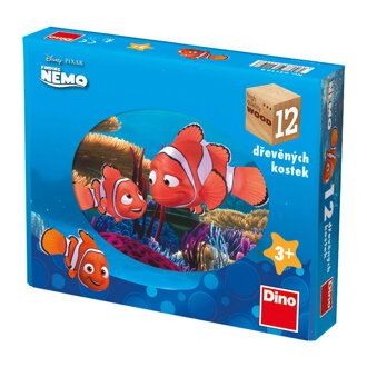 Dino Drevené obrázkové kocky - Nemo 12ks