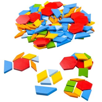 Bigjigs Toys Drevená farebná mozaika 250 ks