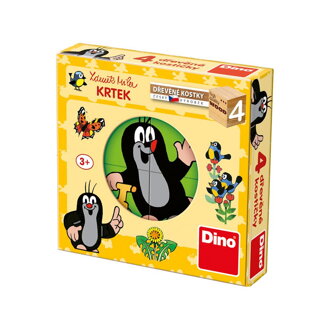 Dino Drevené obrázkové kocky - Krtko 4 ks