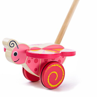 Bigjigs Toys Drevené strkadlo Motýľ