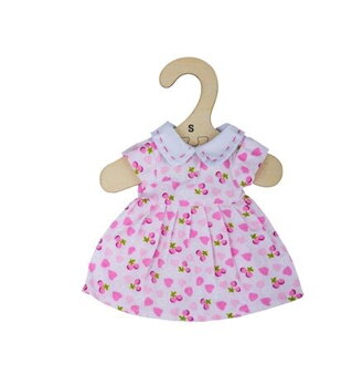 Bigjigs Toys Ružové šaty so srdiečkami pre bábiku 28 cm