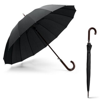 Mensa Automatický 16-panelový dáždnik, priemer 111 cm, čierny