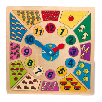 Small Foot Vkladacie výučbové puzzle - Nauč sa hodiny